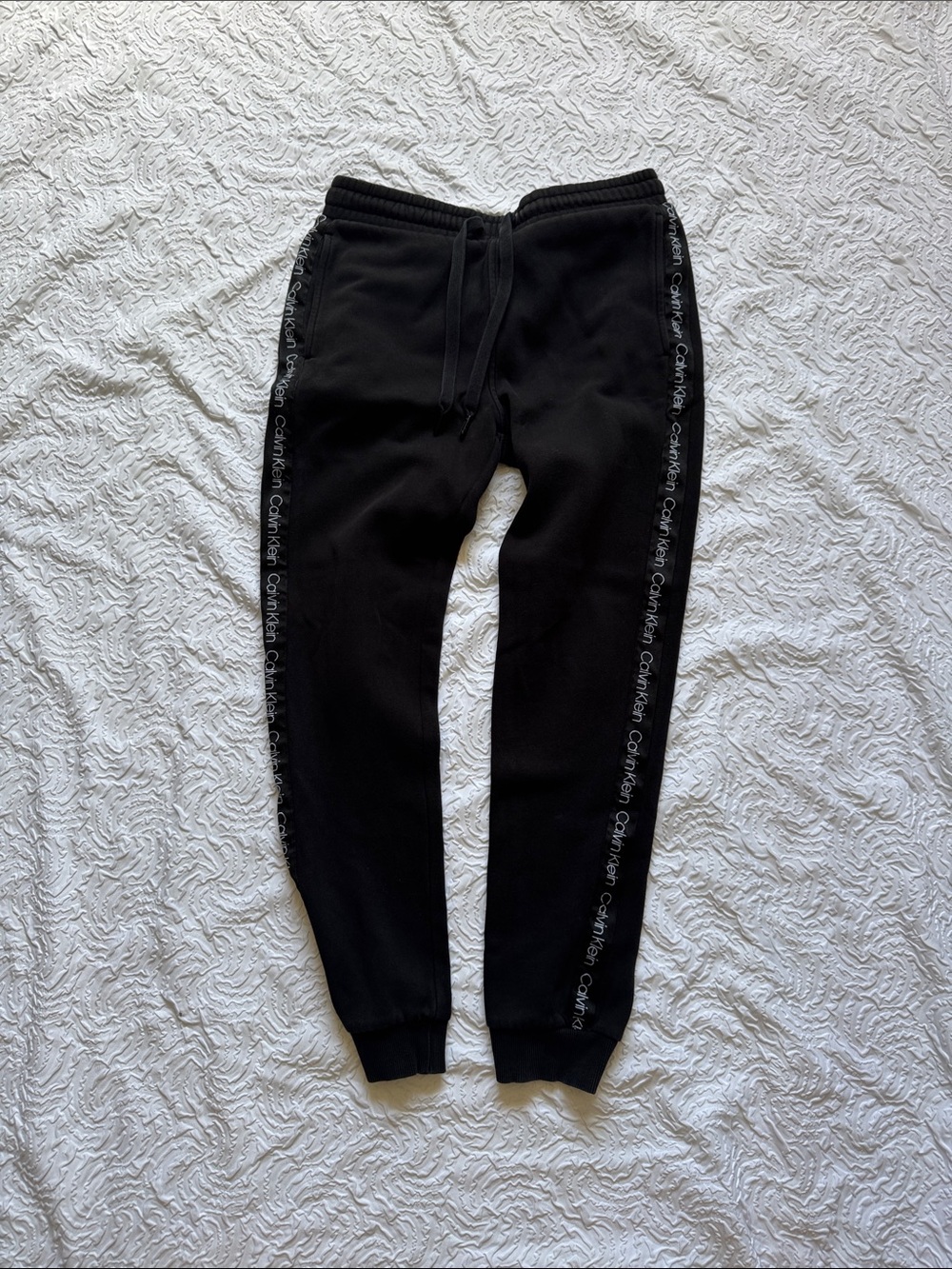 Calvin Klein Black Logo-Strip Side Joggers